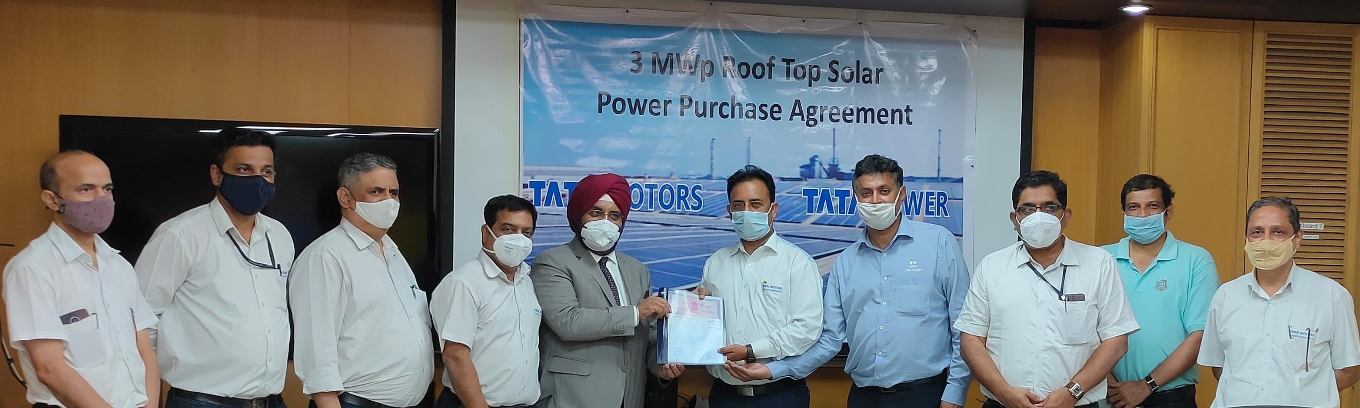 Tata Motors signs a PPA with TATA Power to commission 3 MWp Solar Rooftop Project at its Pune plant